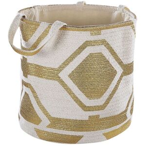 Beliani - Natural Cotton Woven Storage Basket Laundry Bin Handles Hanwella - White