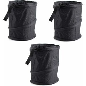 3 x Black Foldable Car Trash Can Waterproof Trash Bag Garbage Bag Insulated Trash Bag Garbage Cans for Car and Home - Denuotop