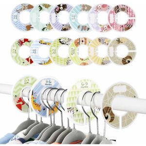 Baby Closet Divider, 12 Round Baby Pieces, Clothes Cabinet Divider, Clothes Rack, Size Divider, Size Divider, Animal Pattern Size Tab - Denuotop