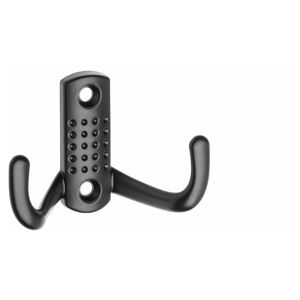 GTV Double Hat Coat Hanger Hook Door Wall Bath Small - Colour Black - Pack of 30