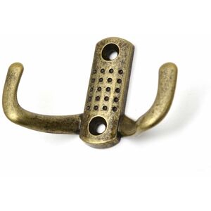 GTV Double Hat Coat Hanger Hook Door Wall Bath Small - Colour Antique - Pack of 9