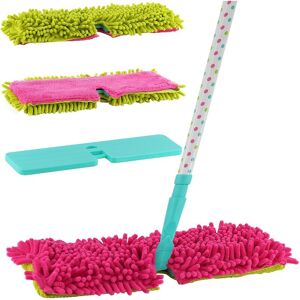 Urban Living - Double Sided Microfibre Mop Cleaner Sweeper Wooden Laminate Tile Floor Wet Dry + 1 Extra Refill Pad - assorted