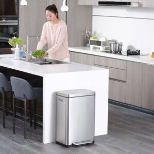 BERKFIELD HOME Eko Pedal Bin X-Cube 45 l Matte Silver