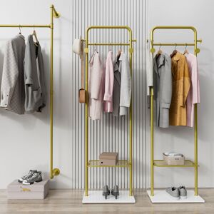 Unho - Elegant Gold Pole Clothes Rail Marble Base Coat Rack Stand Home Hotel Hall Tree