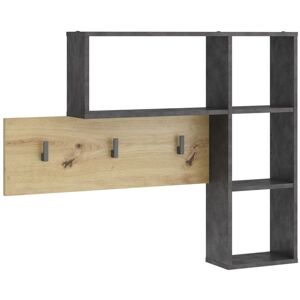 BERKFIELD HOME Fmd Wall-mounted Coat Rack 4 Open Compartments Anthracite and Oak