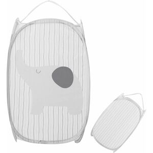 Héloise - Foldable Hamper With Handle Mesh Laundry Hamper Cartoon Hamper Laundry Hamper for Kids Toys Shoes Gray HTA-013