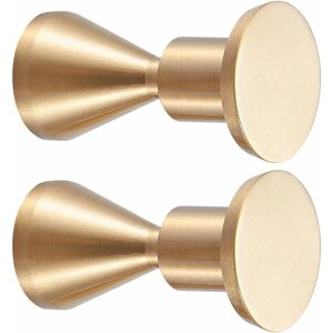 Groofoo - 2pcs Brushed Brass Decorative Wall Hooks,Gold, for Bathroom,Lavatory,Clothing Store, Hotel,Cafe,Hat,Towel Coat Hook Hangers Wall Mounted