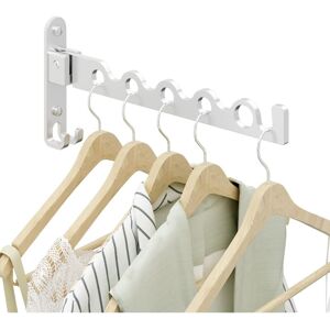 Folding Clothes Hanger Rack Laundry Drying Rack, Folding Clothes Hanger Holder, Closet Organizer, Wall Mounted, Matte (Silver) - Groofoo