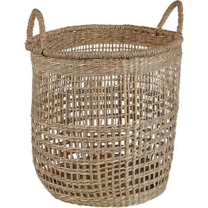 BELIANI Handwoen Seagrass Basket with Handles Natural Accessory Albacore - Natural