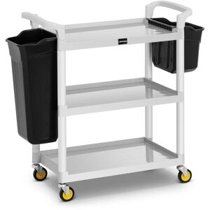 Uniprodo - Hotel Service Cart + 2 Containers 3 Shelves Cleaning Housekeeping Trolley 150kg