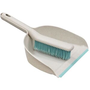 Pro Clean Anti-Bacteria Dustpan and Brush with Rubber Bristles, Blue, One Size - JVL