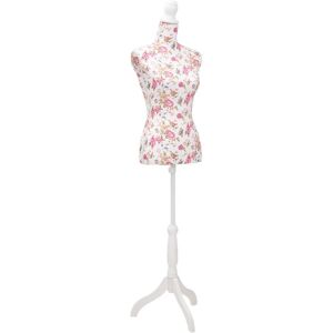 BERKFIELD HOME Ladies Bust Display Mannequin Cotton White With Rose