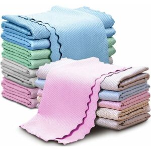 15 Pack Multifunction Microfiber Cleaning Cloth for Car Kitchen Dishes Bathroom, Size 40 x 30 cm (Random Color) - Langray