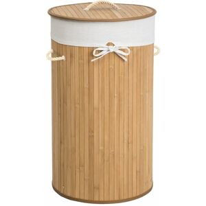 Tectake - Laundry basket with 57l laundry bag - hamper basket, hamper, washing basket - beige