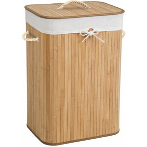 Tectake - Laundry basket with laundry bag - hamper basket, hamper, washing basket - 72 l beige - beige