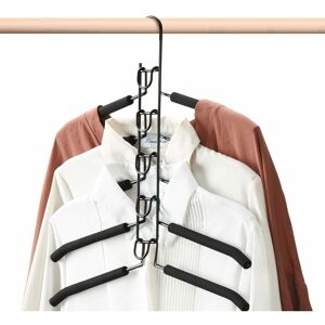 LANGRAY Magic Hangers 1 Pack Multilayer Anti-Slip Clothes Rack Space Saving Clothes Hangers 5 in 1 Multifunctional Adult Clothes Rack for Household Space