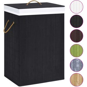 Berkfield Home - Mayfair Bamboo Laundry Basket Black 72 l