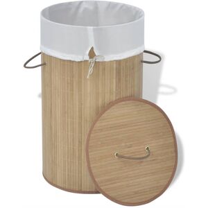 Berkfield Home - Mayfair Bamboo Laundry Bin Round Natural