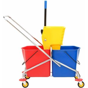 Berkfield Home - Mayfair Cleaning Trolley with Buckets and Wringer PP&Chromed Steel