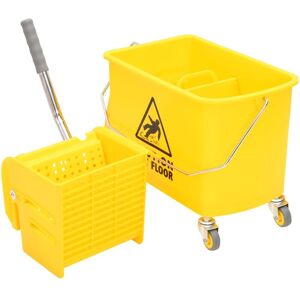 Berkfield Home - Mayfair Mop Bucket with Wringer and Wheels Yellow 20 l Polypropylene