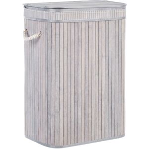 Beliani - Modern Bamboo Basket Laundry Bin with Removable Lid and Handles Grey Kalutara - Grey