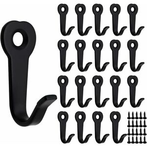 NORCKS 20Pcs Coat Hook Heart Shaped Single Hanger with Screws Max 2kg Retro No Rust Wall Mounted Cloth Hanger for Bathroom Kitchen Garage Towel Hat Key