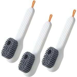 3 Pcs Multifunctional Liquid Shoe Cleaning Brush with Soap Dispenser Soft Bristle Cleaning Brushes for Household White - White - Norcks