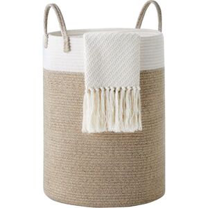 Foldable Cotton Laundry Basket Large Capacity Dirty Clothes Bag with Handle Brown Laundry Basket - Brown - Norcks