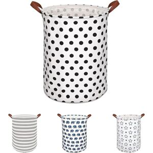 Large Capacity Laundry Basket Foldable Laundry Bag Storage Basket with Handle Black Spots - Black Spots - Norcks