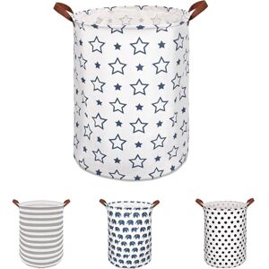 Large Capacity Laundry Basket Foldable Laundry Bag Storage Basket with Handle Blue Stars - Blue Stars - Norcks