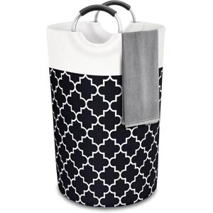 Laundry Basket 82L Large Capacity Foldable Laundry Bag with Aluminum Handle Waterproof Storage Basket Black - Black - Norcks