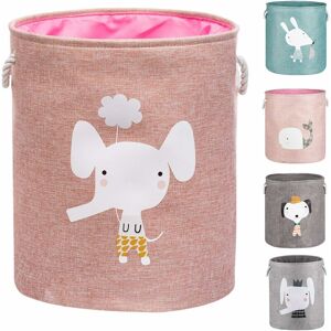 Laundry Basket Large Capacity Foldable Laundry Bag Pink Elephant Cartoon Storage Basket - Pink Elephant - Norcks