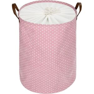 Laundry Basket with Lid Large Capacity Laundry Bag Foldable Cord Storage Basket Blue Pink - Pink - Norcks