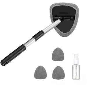 Norcks - Windshield Cleaner Tool Microfiber Car Window Cleaner with Extendable Long Handle - Gray