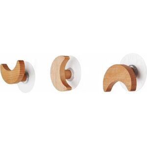 NORCKS Wooden Hook, Geometric Shape Wood Wall Hook, Wooden Coat Peg Coat Hanger for Hanging Clothes, Hat, Scarves and Towel in Bedroom, Living Room, Hallway