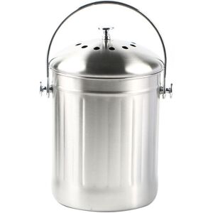 Alwaysh - Odorless Stainless Steel Compost Bucket for Kitchen - Kitchen Compost Bin - Includes Spare Charcoal Filters,3018cm