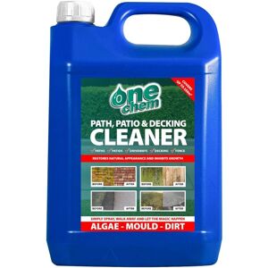 One Chem - 5L Heavy Duty Patio Cleaner - Path Cleaner Concentrate - Mould Remover, Lichen Remover, Algae Remover - Pressure Washer Detergent - Lichen