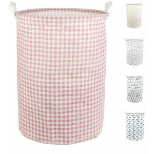 ROSE PinkMesh laundry basket and laundry bag, collapsible storage bin, dirty laundry basket with handle, cotton towel basket (color 1)