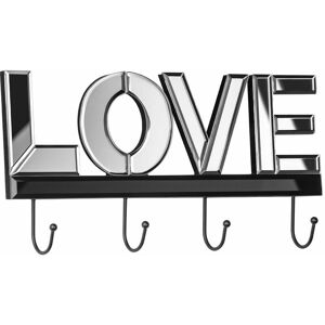 Premier Housewares - Love Mirrored 4 Hook Wall Hanger