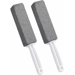 Hoopzi - Pumice Stone Cleaning Brush, 2-Piece Pumice Stone Toilet Brush with Hanging Toilet Brush Handle, for Kitchen / Grill / Toilet / Pool