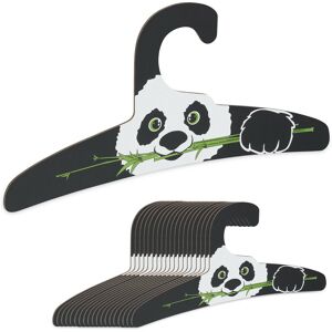 Coat Hangers, 20x Set, Children's, Cardboard, Space-Saving Storage, Recycled, Panda, Closet Organiser, Black - Relaxdays