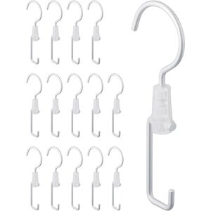 Laundry Hooks, 15x Set, Clothes Hanger, Swivel, Foldable, Metal, Hang-up, Space-Saving, Wardrobe, Silver - Relaxdays