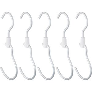 Relaxdays - Laundry Hooks, 5x Set, Clothes Hanger, Swivel, Singular, Metal, Hang, S-Shape, Space-Saving, Wardrobe, Silver