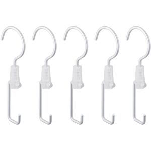 Relaxdays - Laundry Hooks, 5x Set, Clothes Hanger, Swivel, Singular, Metal, Hang-up, Space-Saving, Wardrobe, Silver