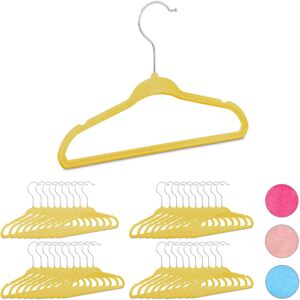 Set of 40 Relaxdays Kids Coat Hangers, Plastic Children’s Velvet Clothes Hangers, HxWxD: 18x28x0.5 cm, Yellow