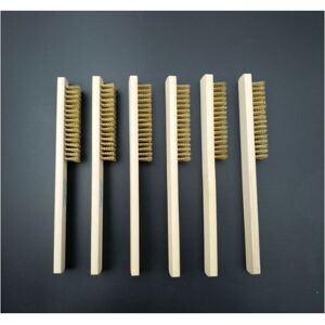 6 Pcs Brass Brush, Wire Brush Set, Wire Brush with Brass Bristles 200mm for Cleaning Sweat Stains, Rust and Deep Cleaning - Rhafayre