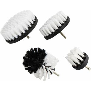 Drill Brush, 4 Pieces Durable Drill Brush Cleaning Brush for Bathroom Surfaces, Floor, Car Carpet, 2'/3.5'/4'/5' Brushes(white) - Rhafayre