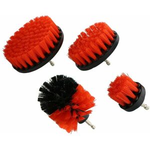 Drill Brush, 4 Pieces Durable Drill Cleaning Brush Drill Brush for Bathroom Surfaces, Floor, Car Carpet, 2'/3.5'/4'/5' Brushes(red) - Rhafayre