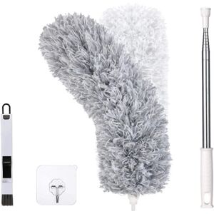 RHAFAYRE Duster Duster, Telescopic Duster, Microfiber Duster with Stainless Steel Handle, Washable Duster Perfect for Removing Dust in Your Home or