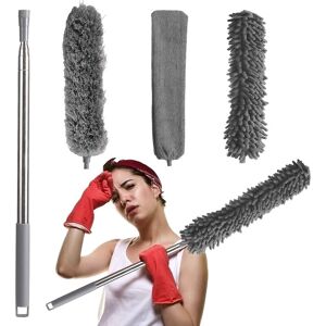 RHAFAYRE Dusters, Diealles Shine 3 in 1 Telescopic Duster, Washable Splicing Duster for Car Spider Web, Extra Long 40-250CM